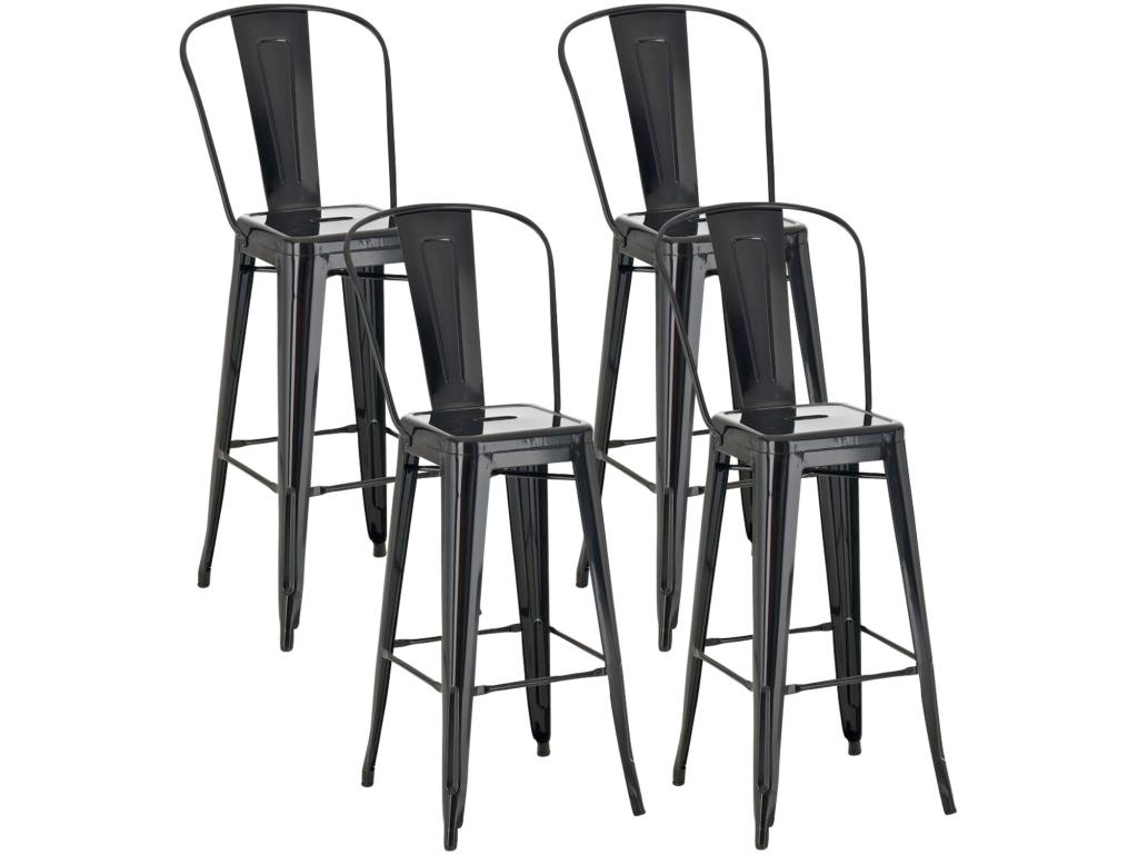 44 x 52 x 115 cm Stool Set of 4 Metal Black