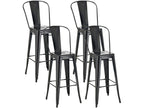 44 x 52 x 115 cm Stool Set of 4 Metal Black