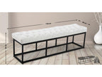 150 x 38 x 46 cm Bench Faux Leather Leather White