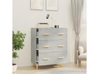 70 x 34 x 90 cm Sideboard Wood Concrete Finish Gray