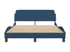 140 x 200 cm Bed Frame Wood Fabric Blue