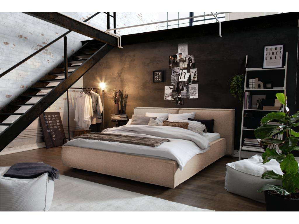 182 x 230 x 91 cm Bed Light Gray