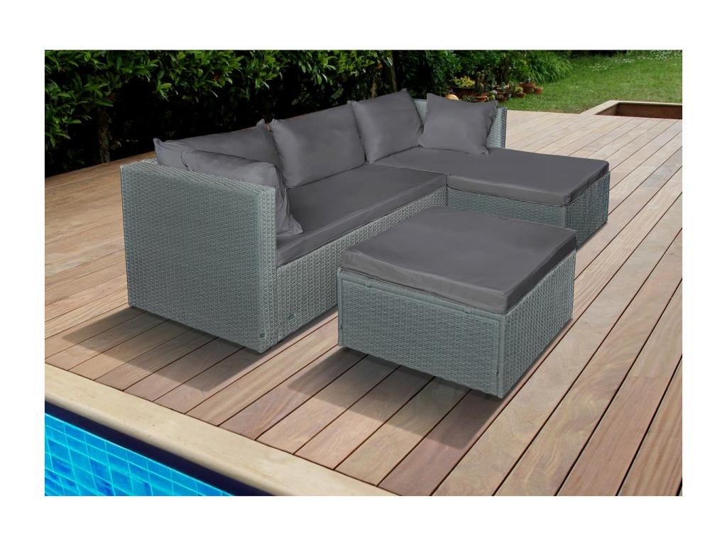131 x 77 x 63 cm Patio Furniture Set Resin Wicker Resin Gray