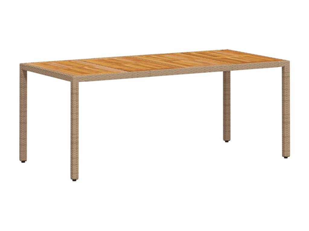 70 x 70 x 67 cm Outdoor Dining Set 7-piece Wood Rattan Beige