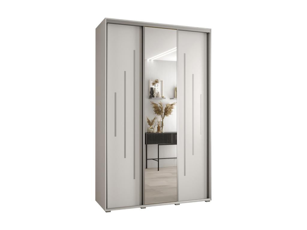 150 x 45 x 235 cm Wardrobe 3-door Wood Silver