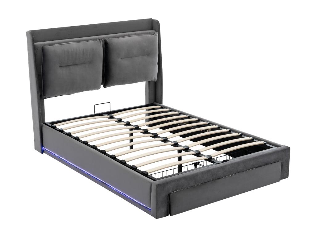 160 x 200 cm Bed without Mattress Velvet Gray