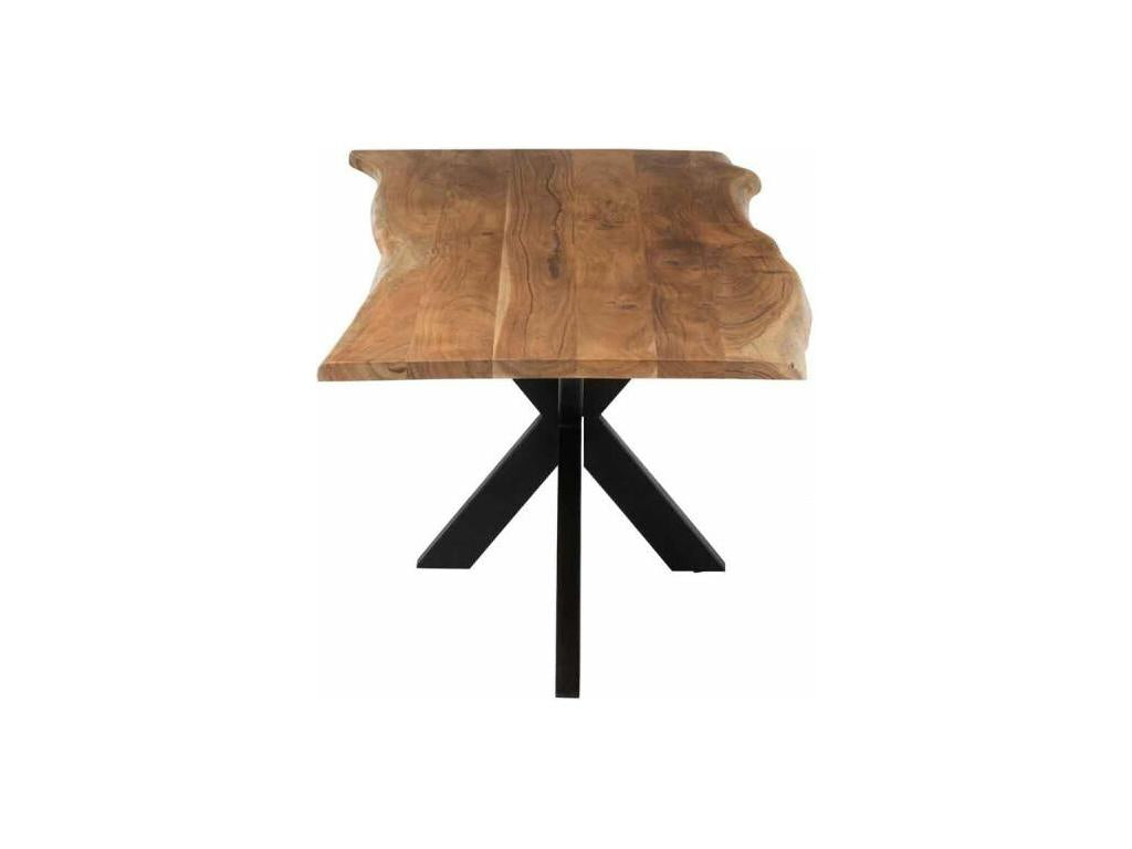 200 x 90 x 76 cm Dining Table Wood Beige