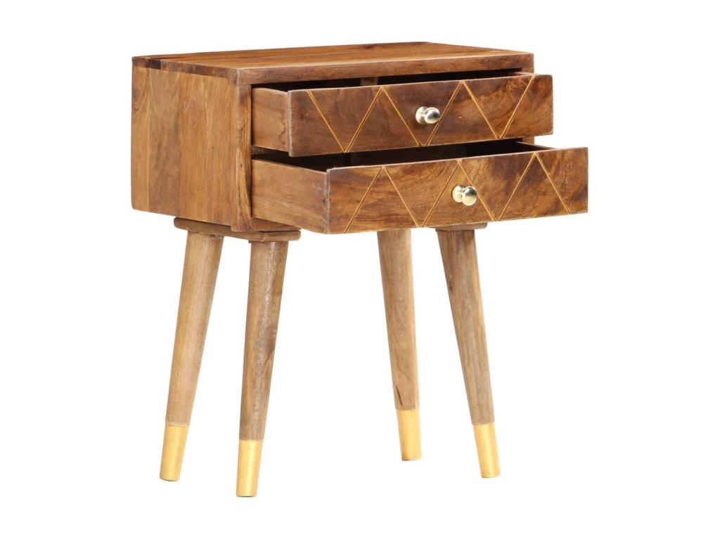 43 x 30 x 58 cm Nightstand Mango Wood Light Natural