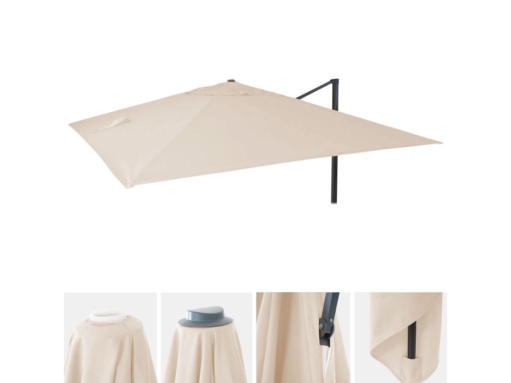 400 x 400 x 1 cm Patio Umbrella Cream