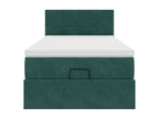100 x 200 cm Bed Frame with Mattress Velvet Green