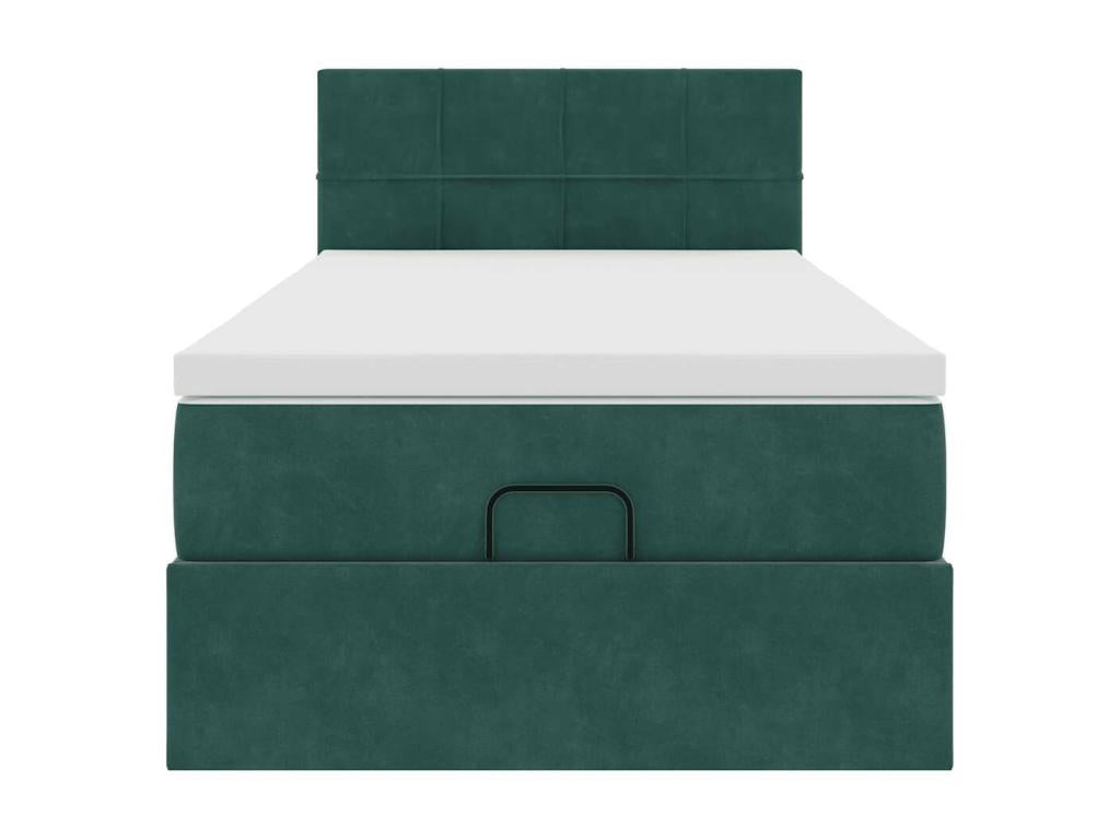 100 x 200 cm Bed Frame with Mattress Velvet Green