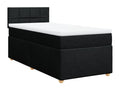 100 x 200 cm Box Spring Bed with Mattress Wood Fabric Black
