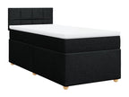 100 x 200 cm Box Spring Bed with Mattress Wood Fabric Black