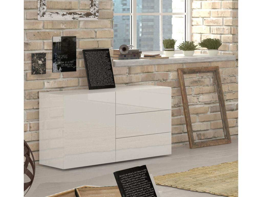 110 x 40 x 35 cm Sideboard 3-drawer Wood White