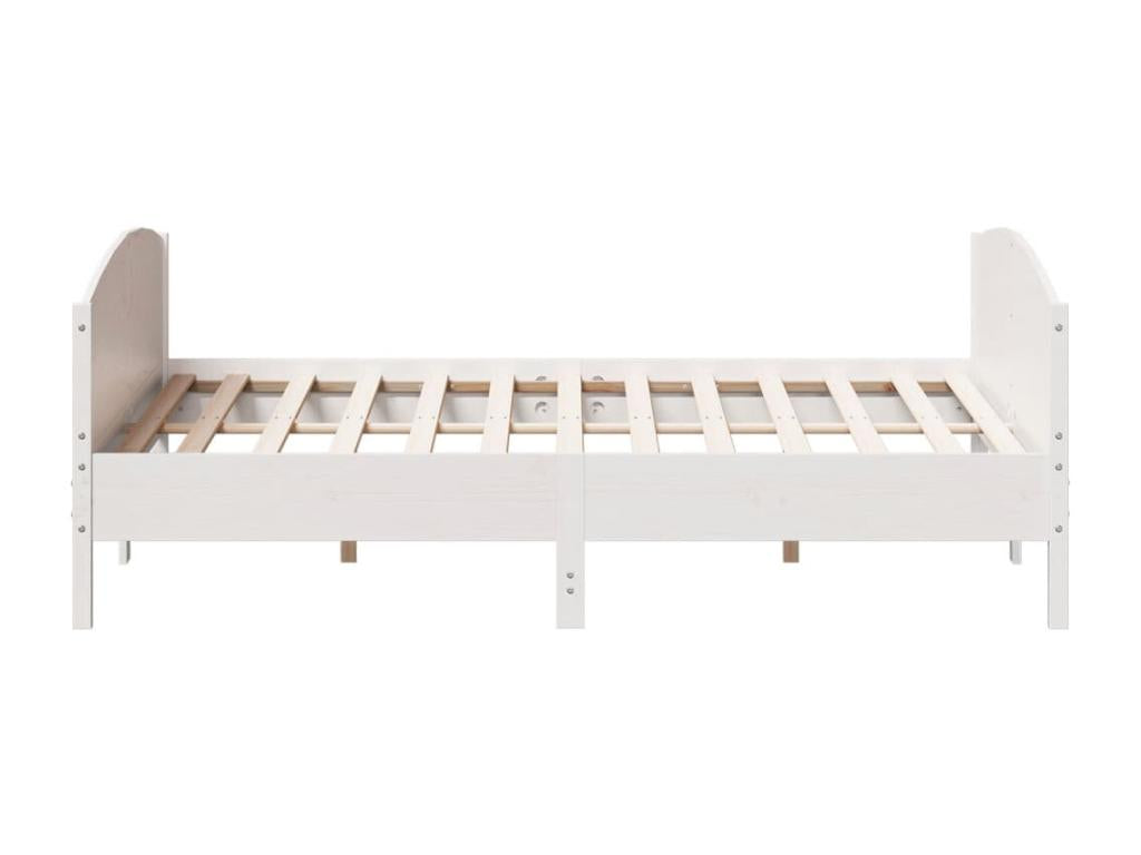200 x 200 cm Bed Frame without Mattress Solid Wood White