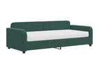 90 x 200 cm Bed with Mattress Wood Velvet Green