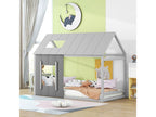 90 x 200 cm Bed Wood Light Gray