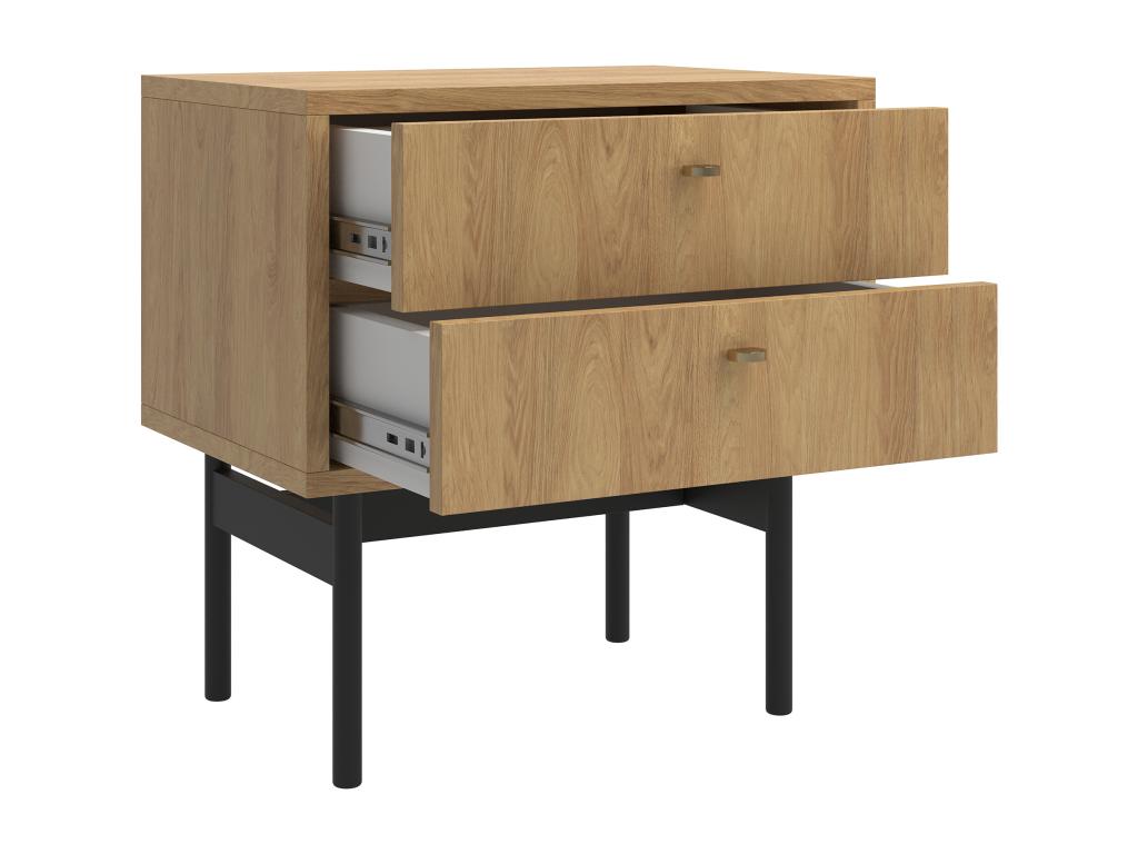 55 x 38 x 57 cm Nightstand Wood Light Natural