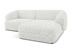 98 x 230 x 81 cm Sectional Sofa Wood White