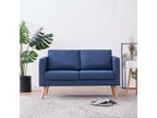 116 x 70 x 73 cm Sofa Wood Fabric Blue