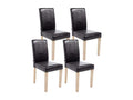 41 x 47 x 91 cm Chair Set of 4 Wood Faux Leather Brown
