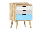 47 x 35 x 63 cm Nightstand Mango Wood Multicolor