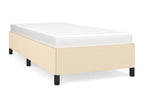 100 x 200 cm Bed Frame without Mattress Wood Fabric Cream