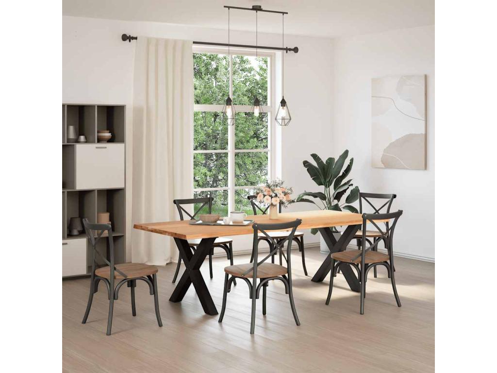 240 x 100 x 74 cm Dining Table Wood Brown