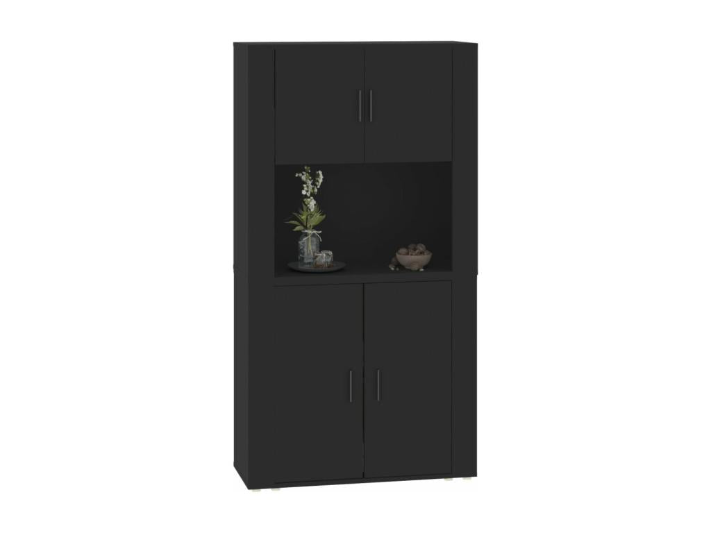 80 x 33 x 70 cm Sideboard Wood Black