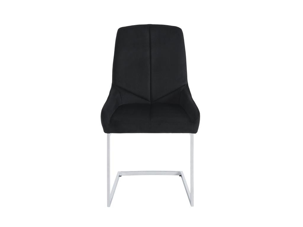 53 x 40 x 49 cm Chair Set of 6 Velvet Metal Black