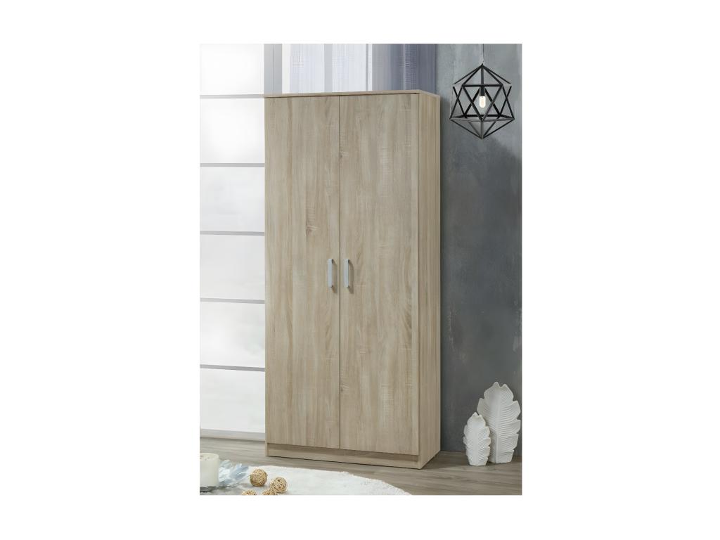 80 x 52 x 184 cm Wardrobe 2-door Wood Brown
