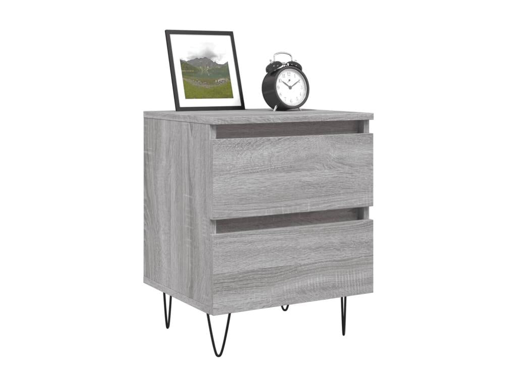 40 x 35 x 50 cm Nightstand Wood Gray