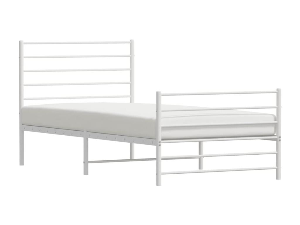 100 x 200 cm Bed Frame Metal Steel White
