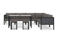 55 x 62 x 69 cm Patio Furniture Set 9-piece Resin Wicker Resin Charcoal Gray